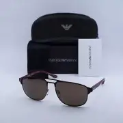 New Emporio Armani EA2144 336673 Matte Gunmetal/Burgundy/Dark Brown 60-16-145...