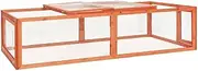 Rabbit Hutch Indoor Bunny Cage Wooden Rabbit House Bunny Hutch Rabbit Cage for Small to Medium Animals, Outdoor Farm Use, 183x90x46.5 cm Solid Firwood