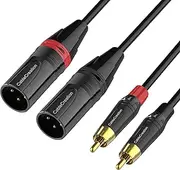 CableCreation Dual RCA to Dual XLR Cable 3.3ft, Bidirectional 2 XLR to 2 RCA HiFi Stereo Audio,Compatible for Speakers,Microphone, Amplifiers, HiFi Stereo Audio Systems，DVD Player, DJ Controller