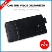 4X Leather Car Sun Visor Organizer Pouch Bag Multiple Pocket Card Storage Holder