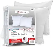 Guardmax, Bed Bug/Waterproof Zippered Pillow Protector , White , 26x26, 4 Pack