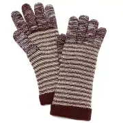 Grandoe Miranda Striped Knit Sensor-Touch Gloves, Plum, S/M, Free shipping