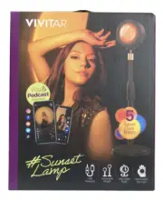Sunset Projector LED Vivitar Light USB Sunset Selfie Lamp W/Adjustable Angle NEW
