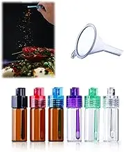 6 PCS Mini Salt and Pepper Shaker Glass with Funnel Salt Shakers, Dining Table Salt and Pepper Pots,for Outdoor Activities Traveling Cooking