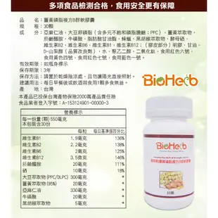 碧荷柏 薑黃磷脂DLPC複方B群軟膠囊 30顆/瓶 維他命B群 營養補充 維持 現貨 蝦皮直送