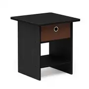Furinno Dario End Table/ Night Stand Storage Shelf with Bin Drawer