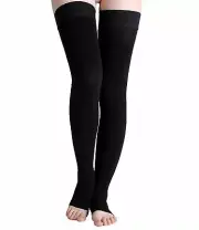 Runee Thigh High Open Toe Compression Stockings, High Quality