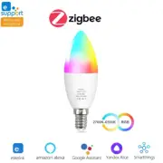 E14 ZigBee Smart LED Light Bulb RGB+CCT Candle Lamp With Alexa Google