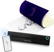 Bluetooth Tattoo Transfer Stencil Machine ，2000mAh Mini Tattoo Printer For DIY,A4 Wireless,with 10 Transfer Papers,Compatible with All Mobile Phones/Computer