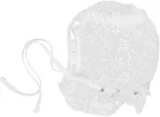 [ULDIGI] Lace Brim Bonnet for Eyelet Cotton Sun Hat with Breathable Design for Ceremonies and Royal Themed Outfits Handmade Beanie White