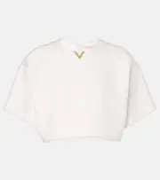 [Valentino] Valentino VGold cotton gabardine crop top AU 12 white