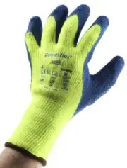 Ansell POWERFLEX HI-VIZ LATEX PALM COATED GLOVES 1-Pair YELLOW- Size 9 Or 10
