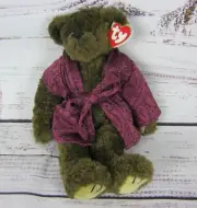 TY Beanie Baby TYRONE The Attic Treasures Collection Jointed Bear Bathrobe TAGS