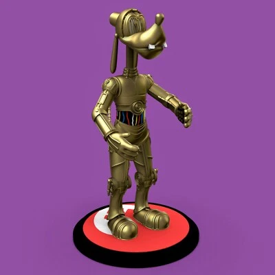 UNPAINTED Star Wars Goofy C3PO 3D Printed Model Kit Tall (BC)