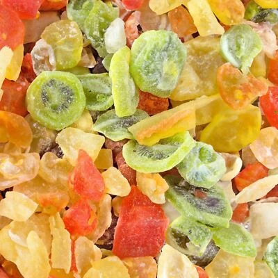 3 Pound Tropical Dried Fruit Mix Kiwi Mango Papaya Pineapple Cantaloupe Snacks