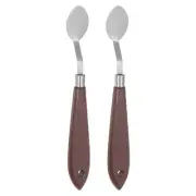 2pcs 22mm No.20 Painting Palette Knives Stainless Steel Spatula Red Wood Handle
