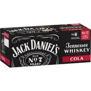 Jack Daniel's Tennessee Whiskey & Cola Cans 10x375ml