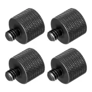 Mic Stand Adapter 1/4 Male x 3/8 Female Camera Screw Thread Adapter Black 4Pack