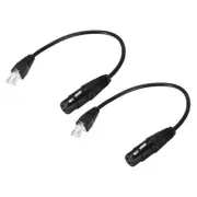 3Pin XLR Female to RJ45 Male Adapter Cable, 2pcs 1ft XLR Microphone Cable