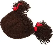 [Beavorty] Clown Wigs Hat for Fun Winter Crocheted Cabbage Patch Pigtails Beanie Warm Bonnet Cap for Earflap Design for Halloween Costume Ages Months