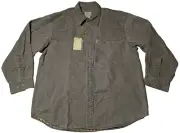 BERETTA Shacket Men XL Olive Drab Cotton Flannel Lined Shirt Jacket NEW
