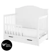 Azeem & Giro Solid Pine Baby Cot with Convertible Rail Set