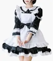 Maid Cosplay Costume XL with Apron & Accessories Halloween Polyester/Cotton Jap