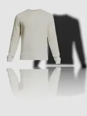 $395 Neiman Marcus Men's Ivory Wool-Cashmere Crewneck Pullover Sweater Size L