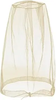 Zxpjkyu Head Net Mesh Head Protecting Net Face Neck Netting Hood Ventilated for Outdoor Camping, Beige
