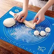 RUCON Silicone Baking Mat Silicone Chapati Atta Kneading Mat Non-Stick Fondant Rolling Mat Stretchable for Kitchen Roti Chapati Cake - Multicolor (Baking Mat 50 * 40 cm)