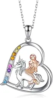 [JEYORZY] 1 Piece Kids Chain for Girls and Boys Necklace Girls Necklaces with Crystal Heart Pendant Gifts Jewellery Gifts for Girls Daughter Granddaughter Niece Birthday