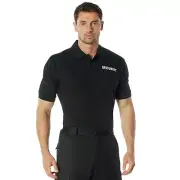 'Security' Polo Shirts - Black or White Security Print Summer Golf Shirt