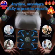 Rechargeable EMS Abdominal Muscle Stimulator ABS Trainer Toner Belt Cruncher BP