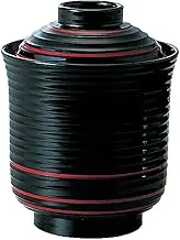 Fukui Craft Suction Bowl, Line Drawing Chopsticks Washing Bowl, Made in Japan, Black Red String, Small