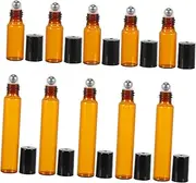 OFFIGAM 10Pcs Refillable Glass Roller Bottles for Essential Oils Makeup Portable Travel Glass Bottles Leakproof Design for DIY Perfumes Travel Toiletries
