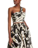 Lucy Paris Sophia One Shoulder Poplin Top
