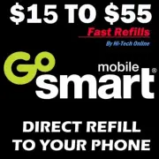 GO SMART Prepaid Refills GET IT TODAY DIRECT TO YOUR PHONE ! Trusted Seller