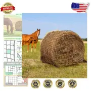 Trusted 5x5 ft Round Bale Hay Net for Horses & Livestock - Soft Knotless Design
