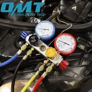 AC Manifold Gauge Set 4 Way Automotive Diagnostic Refrigerant Charging Hose Tool