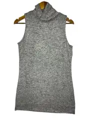 White House Black Market Womens Turtle Neck Tunic Sleeveless Gray Lined Size M