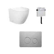 Zumi Venus Rimless Floor Pan With Round Brushed Nickle Flush Plate WELS 4 Star 4.5L/Full