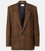[Saint Laurent] Saint Laurent Checked wool blazer UK 12 brown