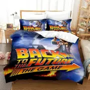 a1384 Bed Sheets Movie Back To The Future Canary Bedding Set Duvet Cover Bed Set Quilt Cover Pillowcase Comforter Boys Adult3-Piece Bedding Set (1 D