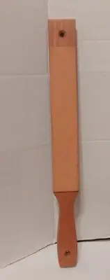 15.5" Double-Sided Leather Knife Sharpening Strop Red Mahogany Wood Handle New