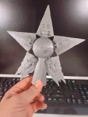 Star Wars Death Star Christmas Tree Topper (3d Printed) Silver Silk