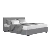 Nino Bed Frame Fabric - Grey Queen