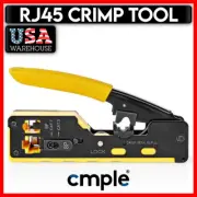 8P8C Crimper Pass-Through RJ-45 Crimp Tool Cat5e Cat6 Data Cable Cutter Tool