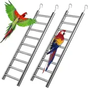 2pcs Parrot Ladders, 9-Step Bird Exercise Toy Play Ladder with Hooks for Cages