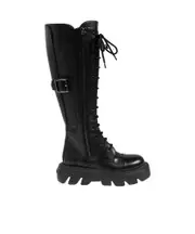lace-up leather boots 38 Black