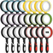 24 Pcs 10X Magnifying Glass Handheld Shatterproof Reading Magnifier for Senio...